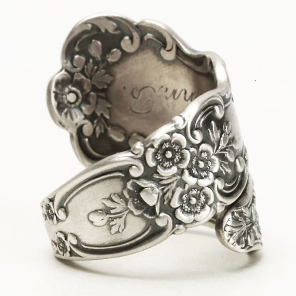 🎀925 Silver Plated Creative Plum Flower Shaped Ring, GPMB1565 - Picture 4 of 5